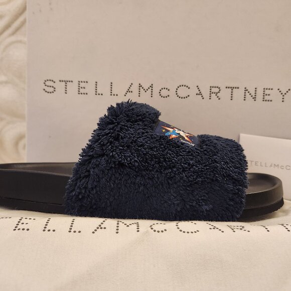Stella McCartney Navy Fantasia Mickey Vesta Slides. NIB. Size 39/US 9 - Picture 1 of 14